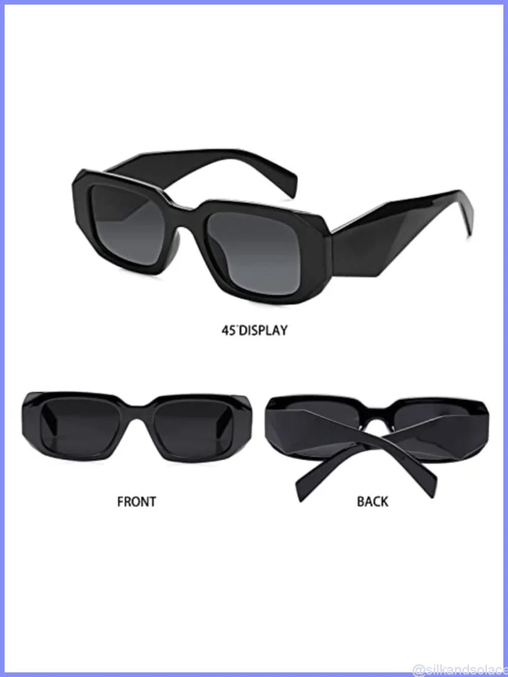 Trendy Rectangle Sunglasses for Women Men Square Retro Vintage UV400